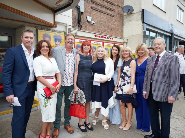 Members of the Scott family and staff of the Pier Hotel arrive for the Gorleston premier of “Yesterday”.